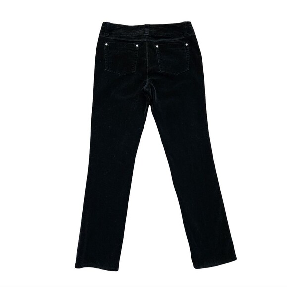 Velvet Jeans by INC Black Stretch Straight Leg Crystal Button Rivets Women's 6P - Picture 4 of 11